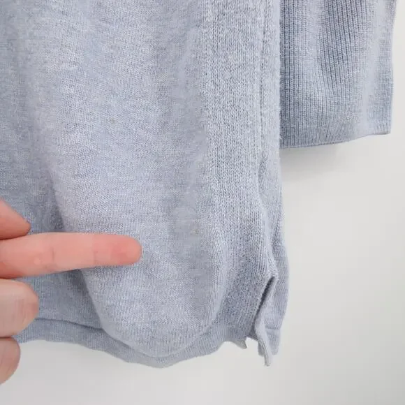 H by Halston Sweater Top Blue V Neck Bell Sleeve 3/4 Sleeve Blouse Casual Size M - Picture 6 of 11